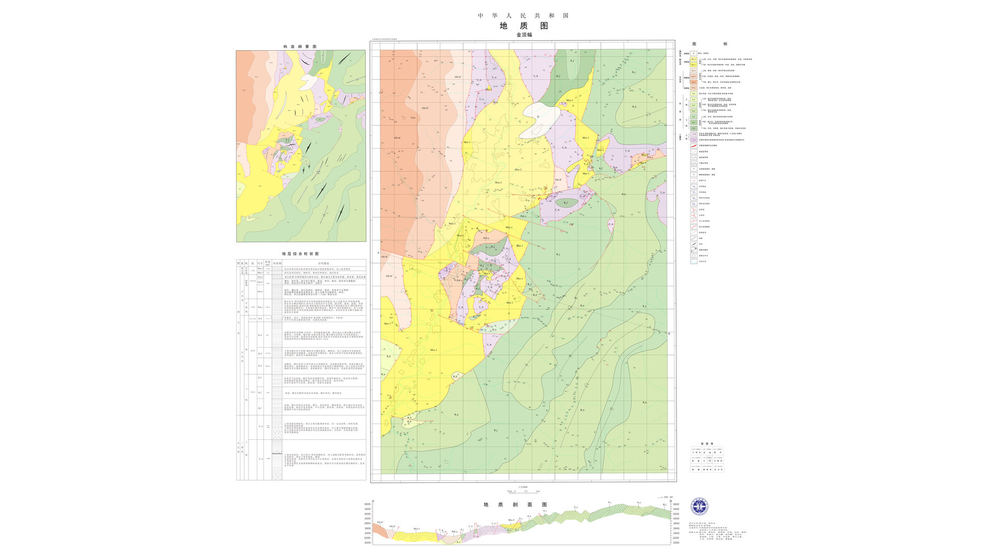 1：2.5万金顶幅地质图