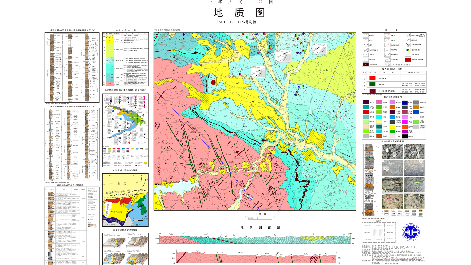 1：5万小蒜沟幅地质图