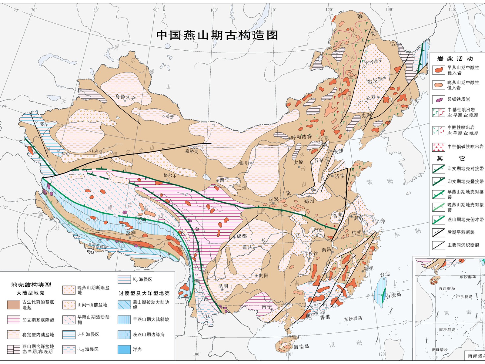 中国燕山期古构造图