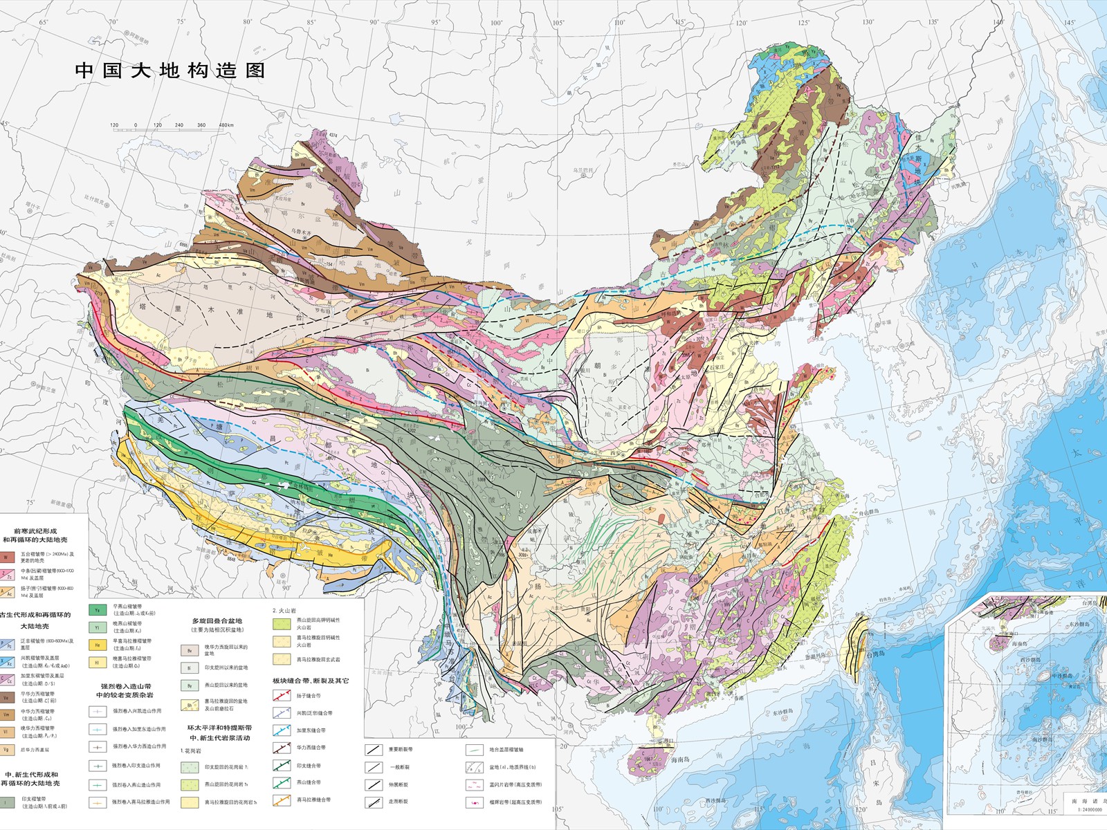 中国大地构造图